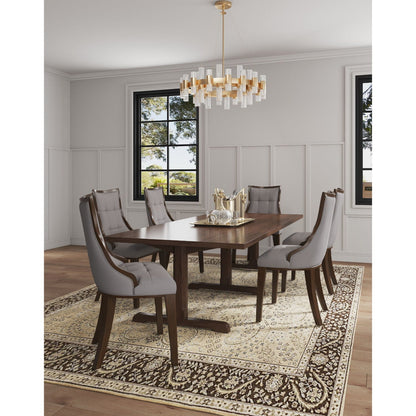 Fifth Avenue dining chair set of 2 in gray upholstered fabric with dark wood legs on Tampa Home & Garden Store