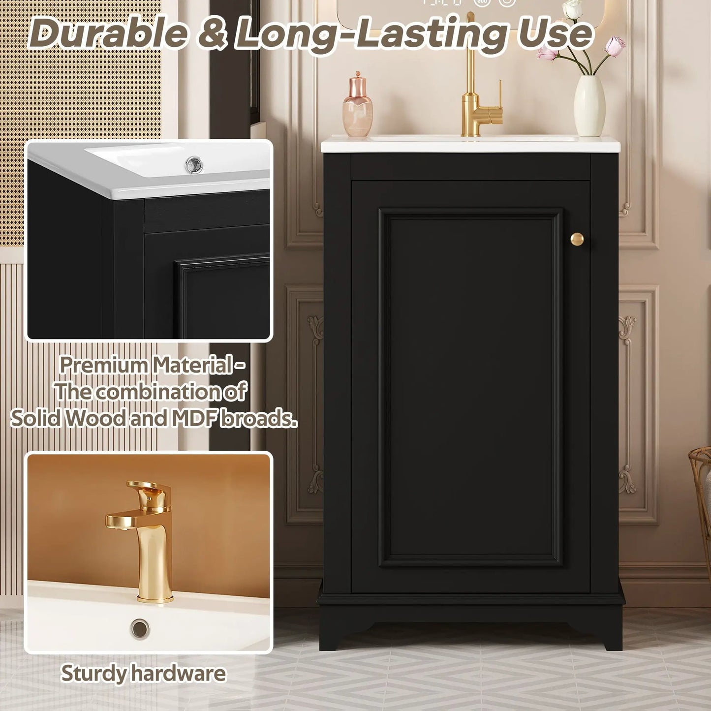 Bathroom Vanity With Sink Freestanding Cabinet