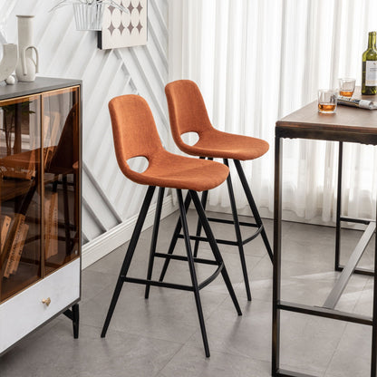 the Orange Fabric Kitchen Counter Height Stools