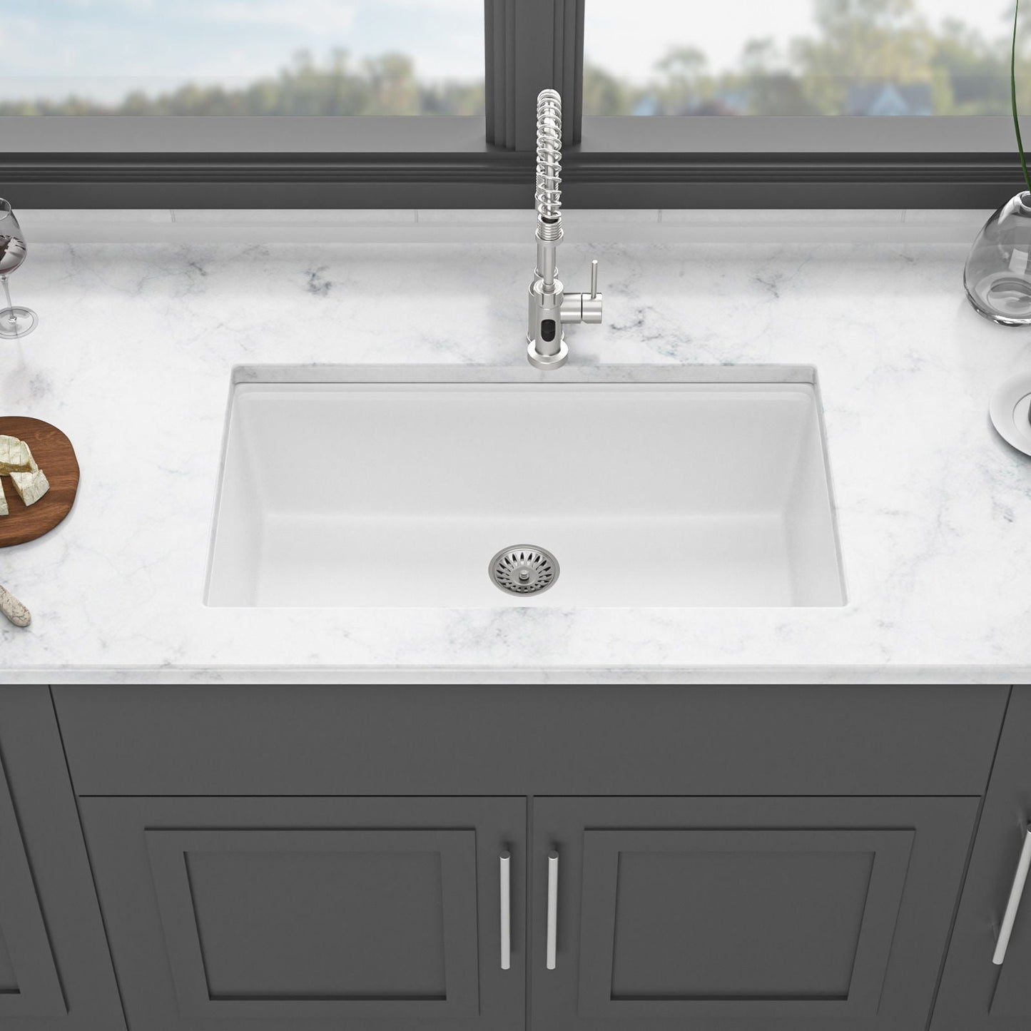 White quartz kitchen sink undermount with granite composite workstation by HouseOfZazla on Tampa Home & Garden Store