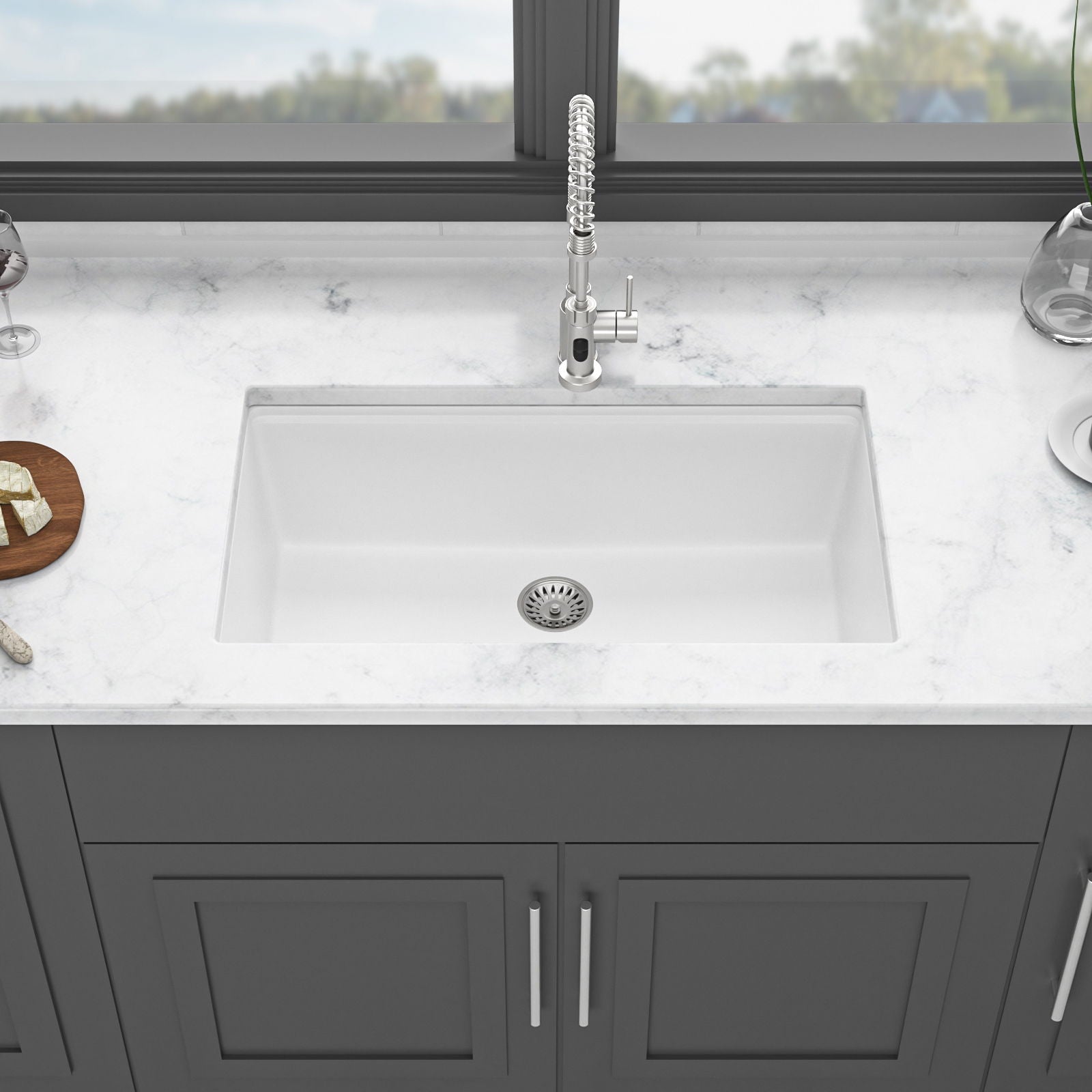 White quartz kitchen sink undermount with granite composite workstation by HouseOfZazla on Tampa Home & Garden Store