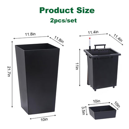 Set Of Two Planters For Indoor and Outdoor Decor