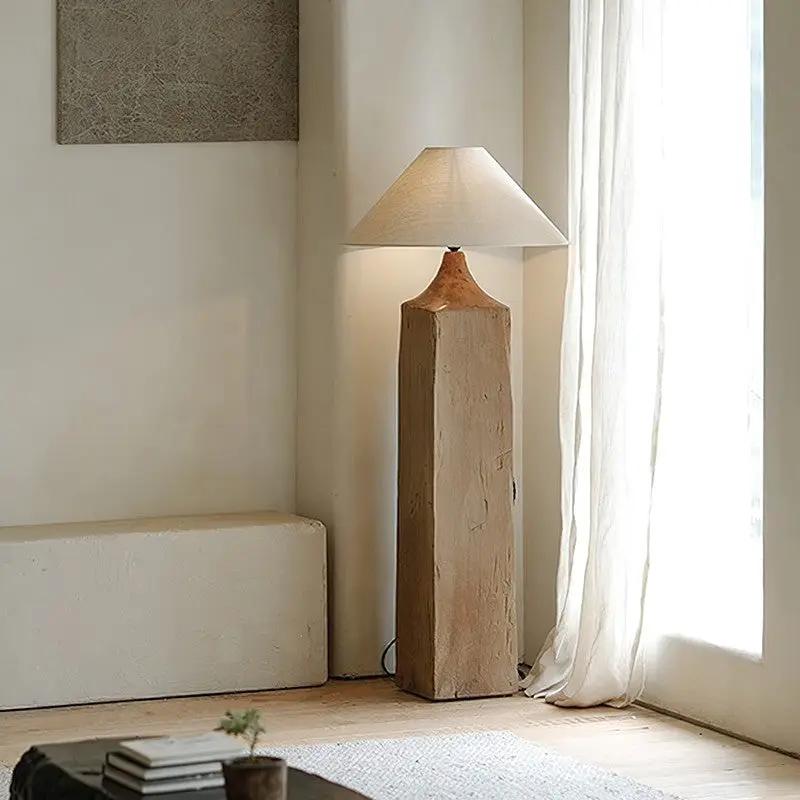 Table lamp solid wood pedestal base with beige fabric shade by FLIPSTYLEZLLC on Tampa Home & Garden Store