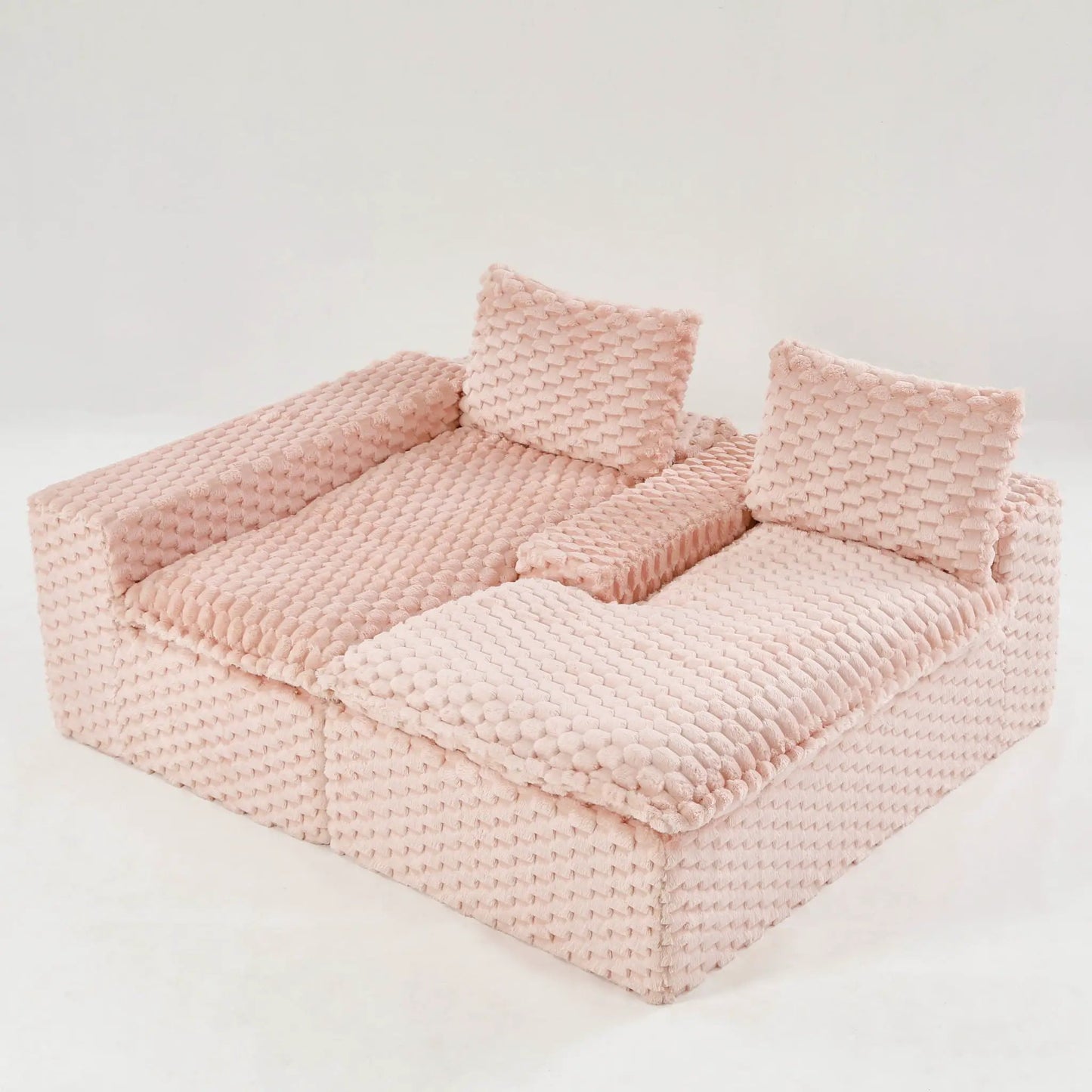 Modular Sofa, Convertible Twin Seat with Chaise