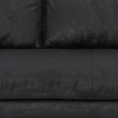 Morrison sofa and ottoman set black faux leather upholstery with white contrast stitching on Tampa Home & Garden Store
