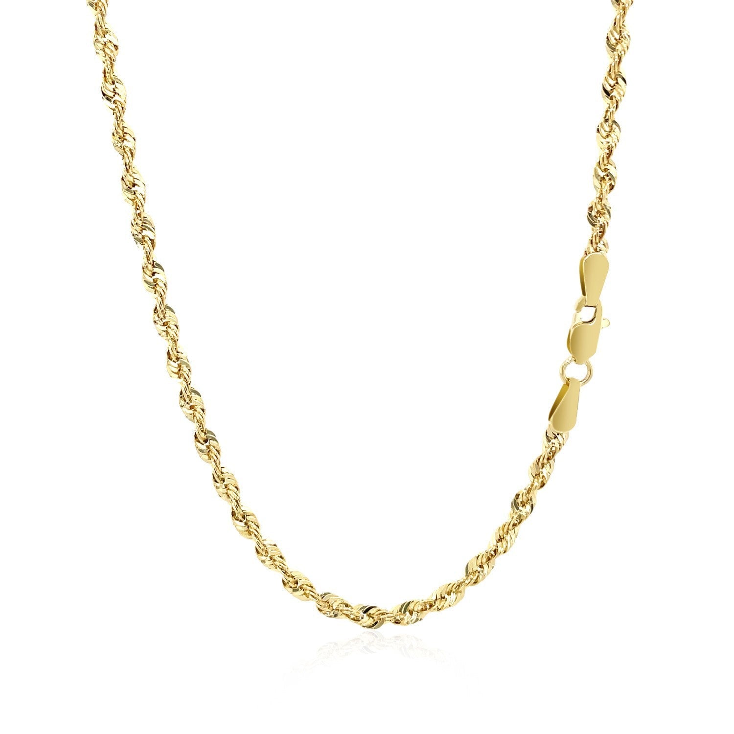 2.5mm 14k yellow gold light rope chain necklace with lobster clasp on Tampa Home & Garden Store