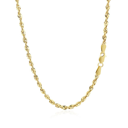 2.5mm 14k yellow gold light rope chain necklace with lobster clasp on Tampa Home & Garden Store