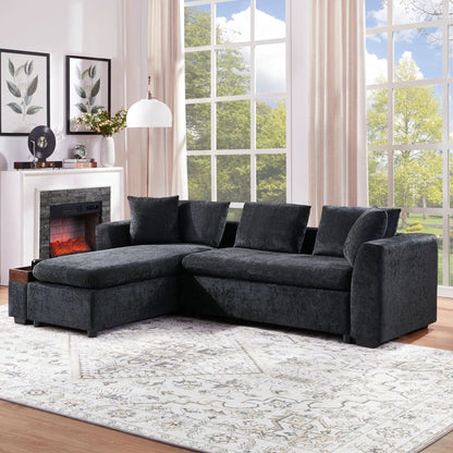 Modern L Shaped Sectional Sofa with Storage