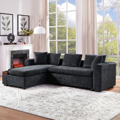 Modern L Shaped Sofa With Storage And Upholstery