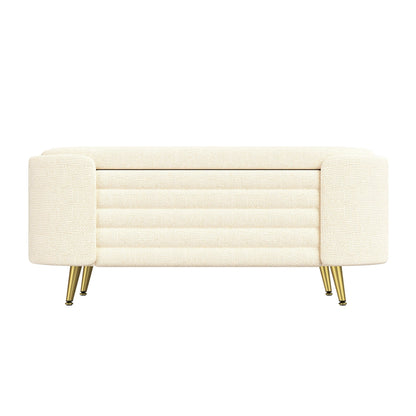 Contemporary Oval Upholstered Storage Ottoman