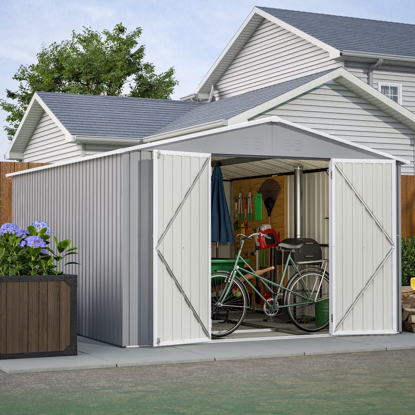 10 By 12 Feet Galvanized Steel Storage Shed