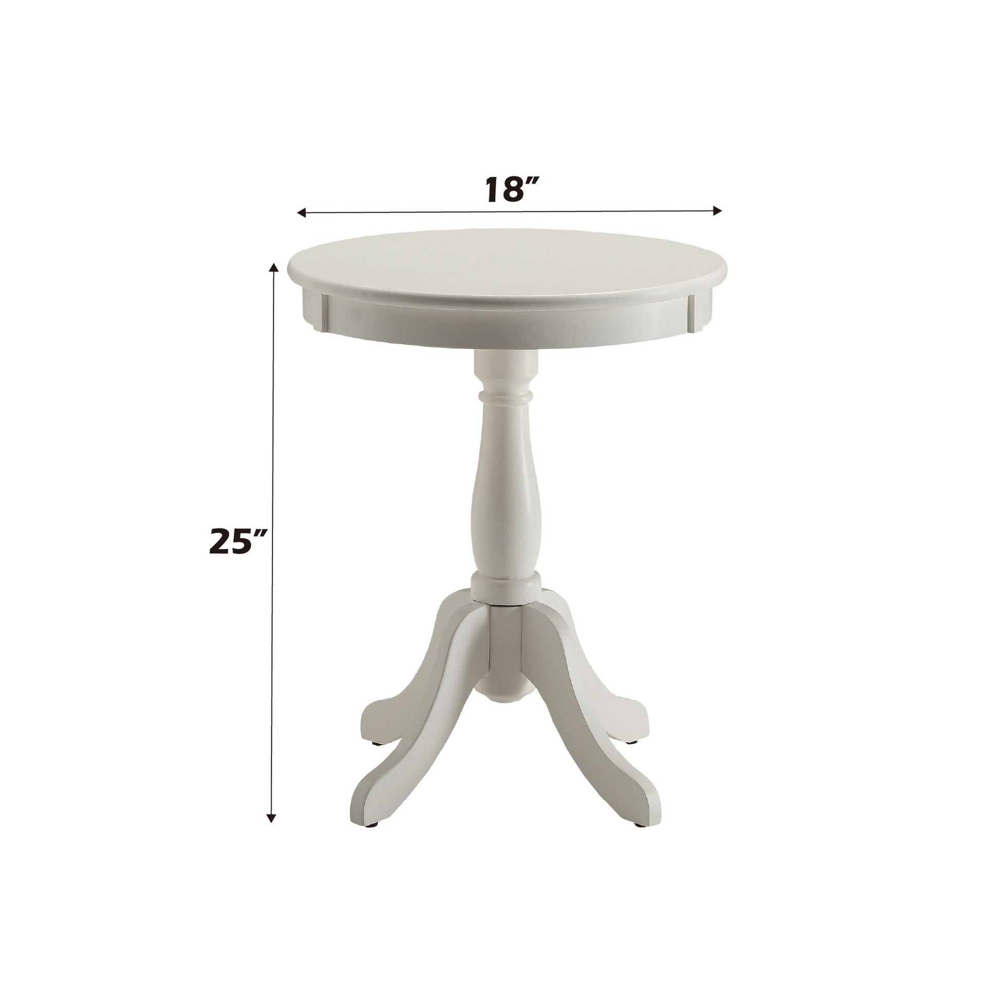 Alger Accent Table white round top with pedestal base 18in dia 25in tall HouseOfZazla on Tampa Home & Garden Store