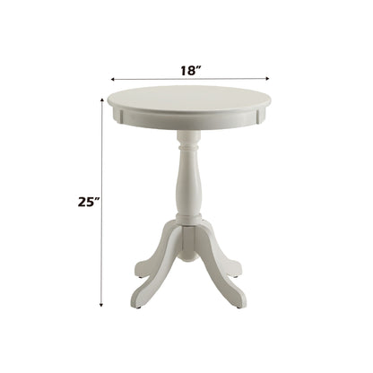 Alger Accent Table white round top with pedestal base 18in dia 25in tall HouseOfZazla on Tampa Home & Garden Store