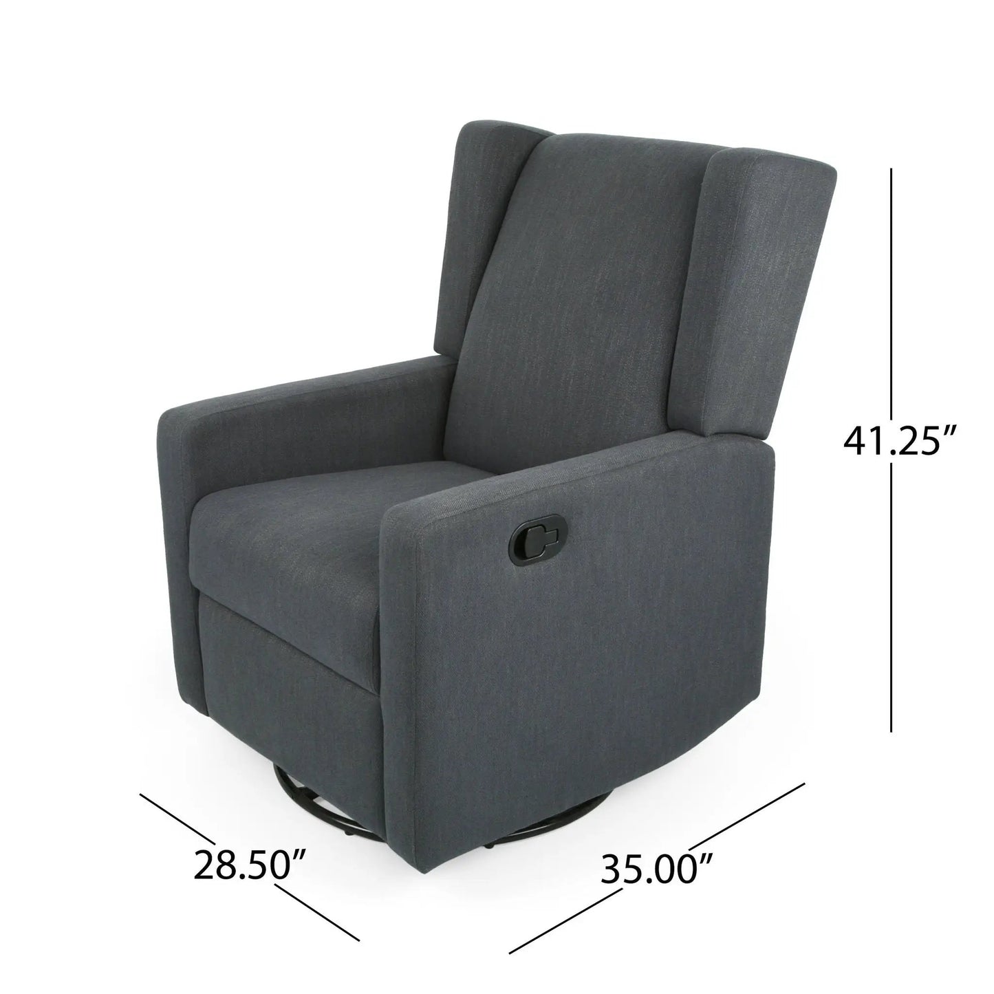 Landau Contemporary Swivel Recliner in dark gray fabric by Unique Piece Furniture on Tampa Home & Garden Store