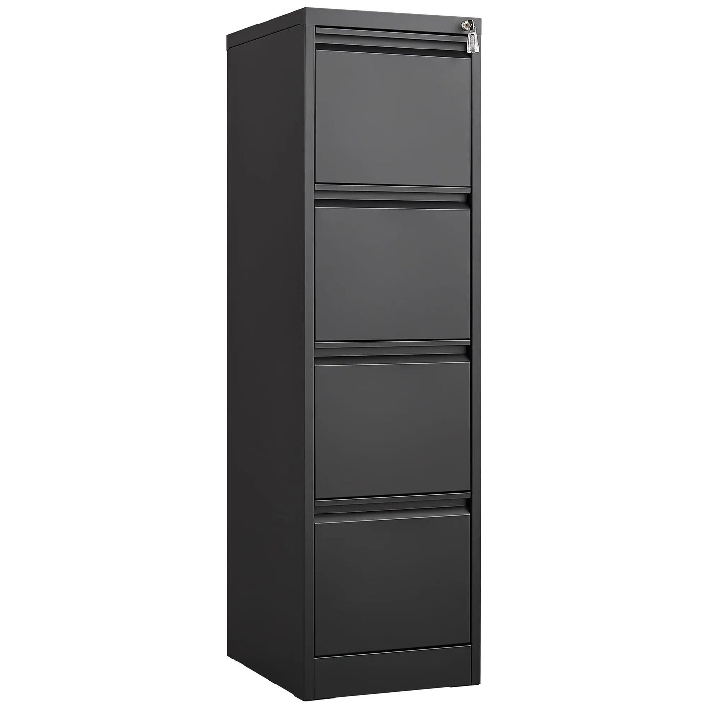Durable metal 3-drawer file cabinet with lock in dark gray by Unique Piece Furniture on Tampa Home & Garden Store