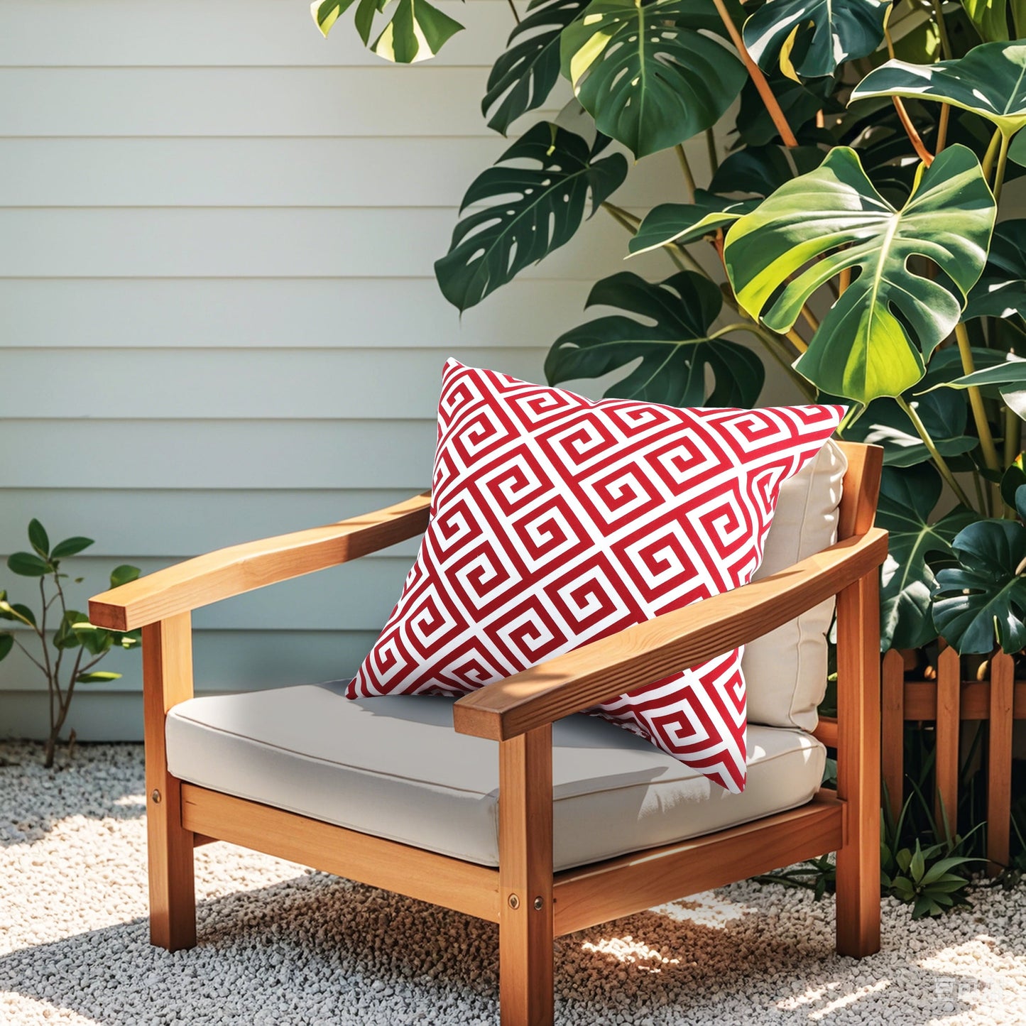 Red and Waterproof Outdoor Throw Pillows 2 Pack