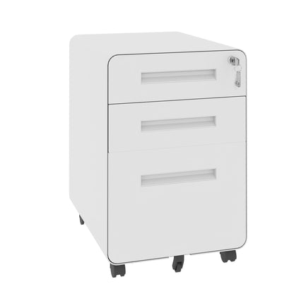 3-drawer mobile file cabinet with lock and casters in white finish by HouseOfZazla on Tampa Home & Garden Store