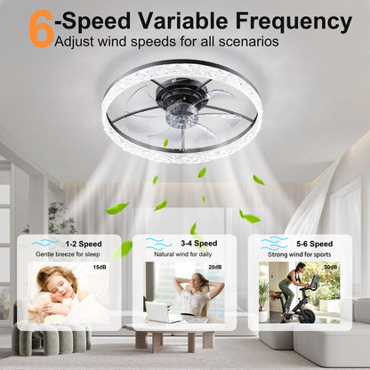 23.6-inch ceiling fan with lights by HouseOfZazla, remote & app control on Tampa Home & Garden Store