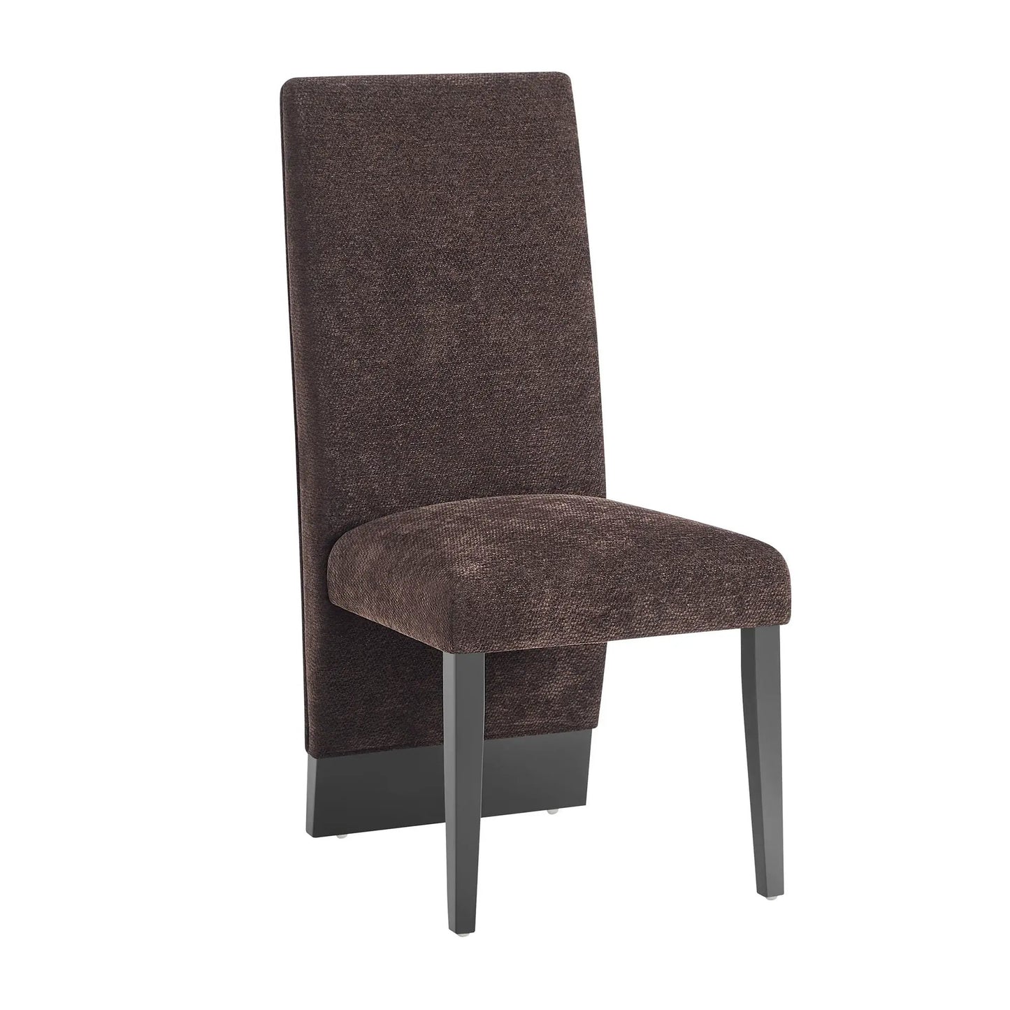 Stacey Contemporary Dining Chair set of 2, brown textured fabric with dark gray metal legs on Tampa Home & Garden Store