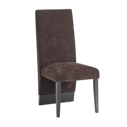 Stacey Contemporary Dining Chair set of 2, brown textured fabric with dark gray metal legs on Tampa Home & Garden Store