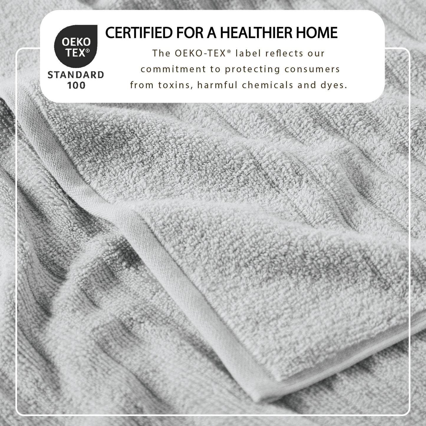 Luxury Combed Cotton and Ribbed Bath Towels