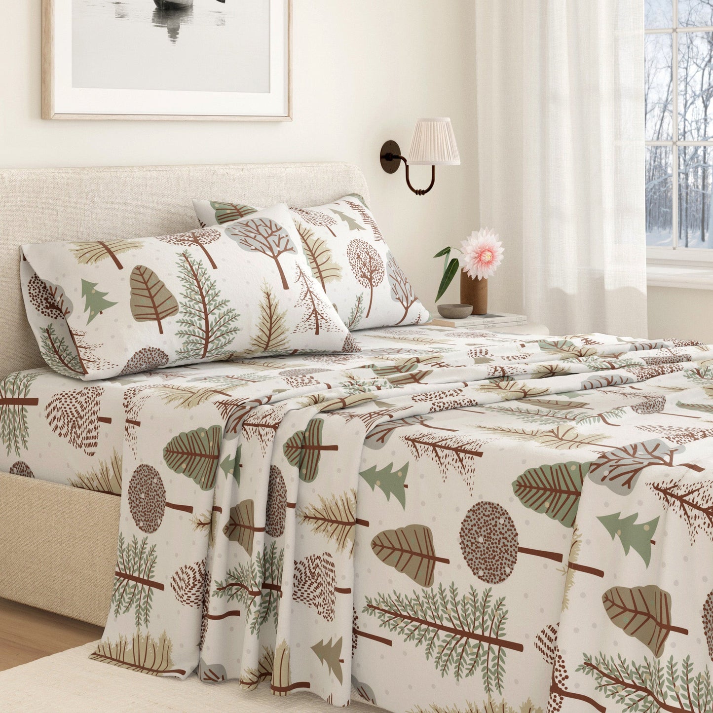 Classic Turkish Cotton Flannel Sheet and Pillow