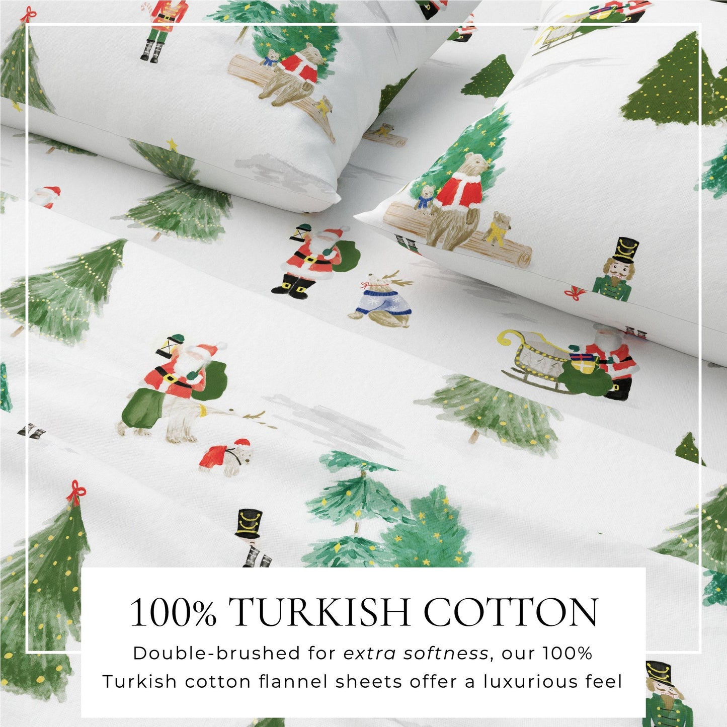 Turkish Cotton And Christmas Flannel Sheet Set
