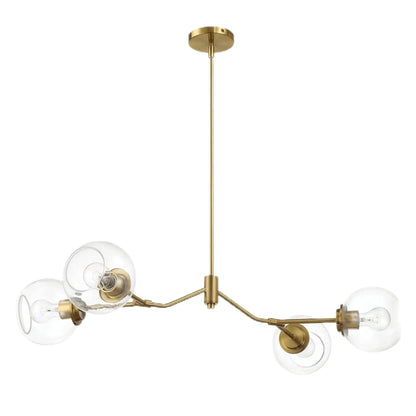 Jewel 4 Lights Chandelier In Clear Gold Fixture