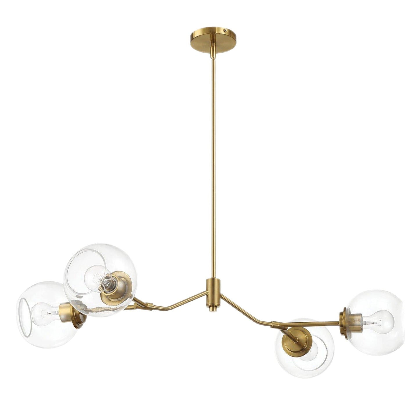 Jewel 4-light chandelier in clear glass globes with gold finish by HouseOfZazla on Tampa Home & Garden Store