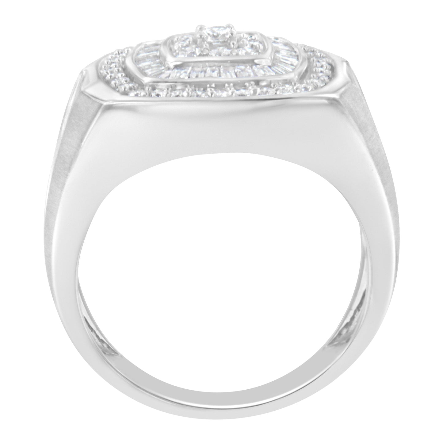14K white gold men's diamond band ring with pave halo and 1 CTTW diamonds on Tampa Home & Garden Store