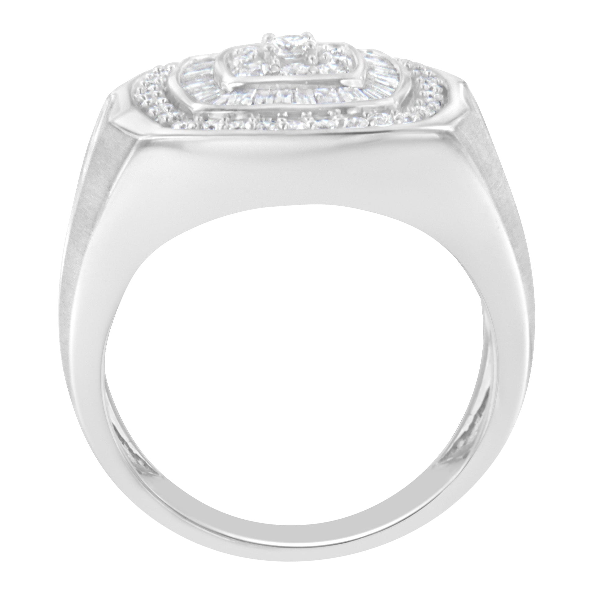 14K white gold men's diamond band ring with pave halo and 1 CTTW diamonds on Tampa Home & Garden Store