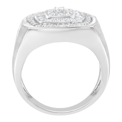 14K white gold men's diamond band ring with pave halo and 1 CTTW diamonds on Tampa Home & Garden Store