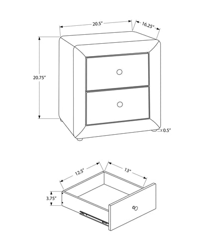 Nightstand With Upholstered Drawer For Bedroom
