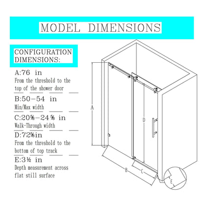 Frameless single sliding soft close shower doors diagram with hardware HouseOfZazla on Tampa Home & Garden Store