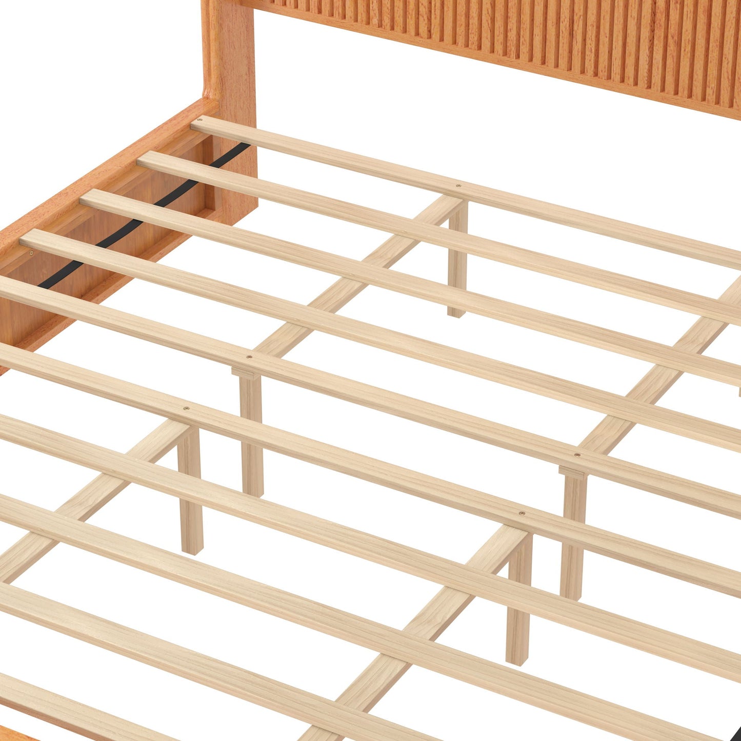 Modern Platform Bed Frame with Tall Headboard