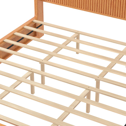 Modern Platform Bed Frame with Tall Headboard