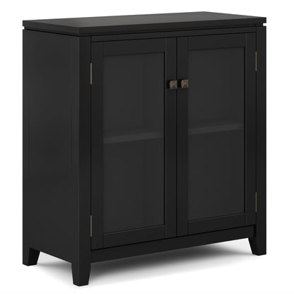 Cosmopolitan Handcrafted Medium Storage Cabinet black finish with glass-front doors HouseOfZazla accent cabinet on Tampa Home & Garden Store