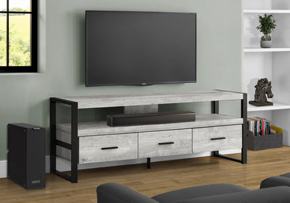 TV Stand Console with Storage Drawers in gray wood and black metal frame by HouseOfZazla on Tampa Home & Garden Store