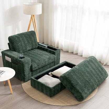 Oversized Chaise Lounge Rabbit Fur Sofa Bed
