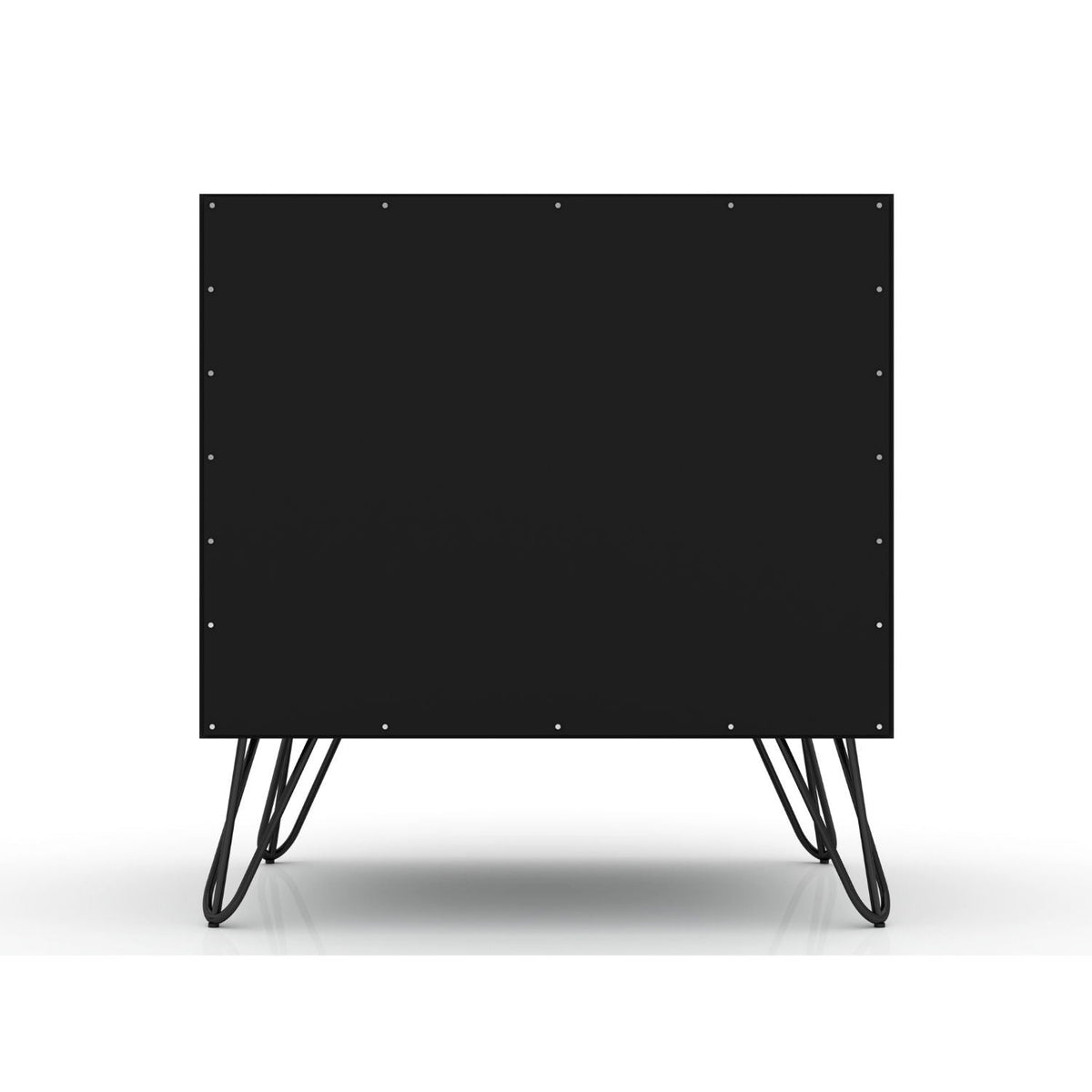 2 Drawer Nightstand black finish with durable splayed hairpin legs industrial style on Tampa Home & Garden Store