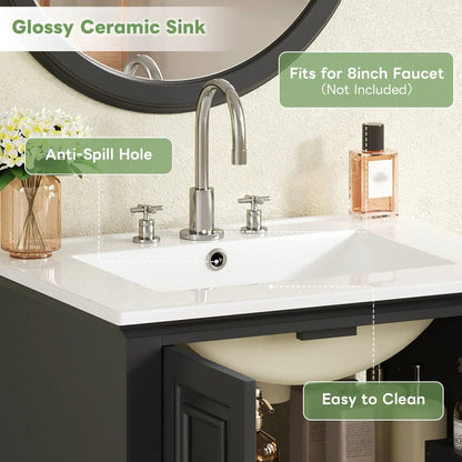 Modern Bathroom Vanity With Sink and Drawer
