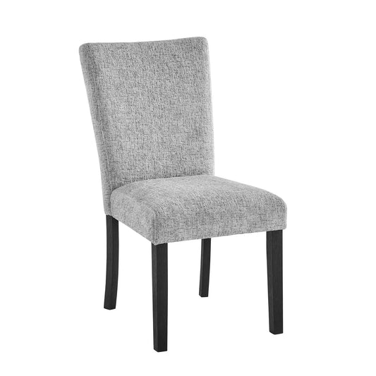 Oceanic dining chair set of 2 in gray textured fabric with black wood legs on Tampa Home & Garden Store