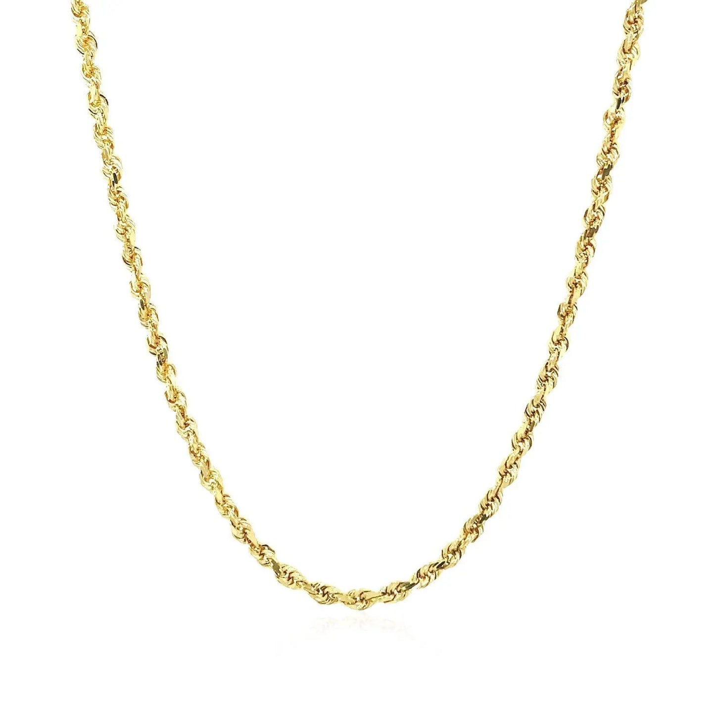 2.25mm 10k yellow gold solid diamond-cut rope chain necklace on Tampa Home & Garden Store