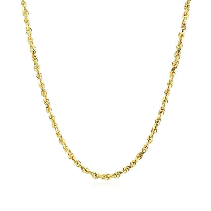2.25mm 10k yellow gold solid diamond-cut rope chain necklace on Tampa Home & Garden Store