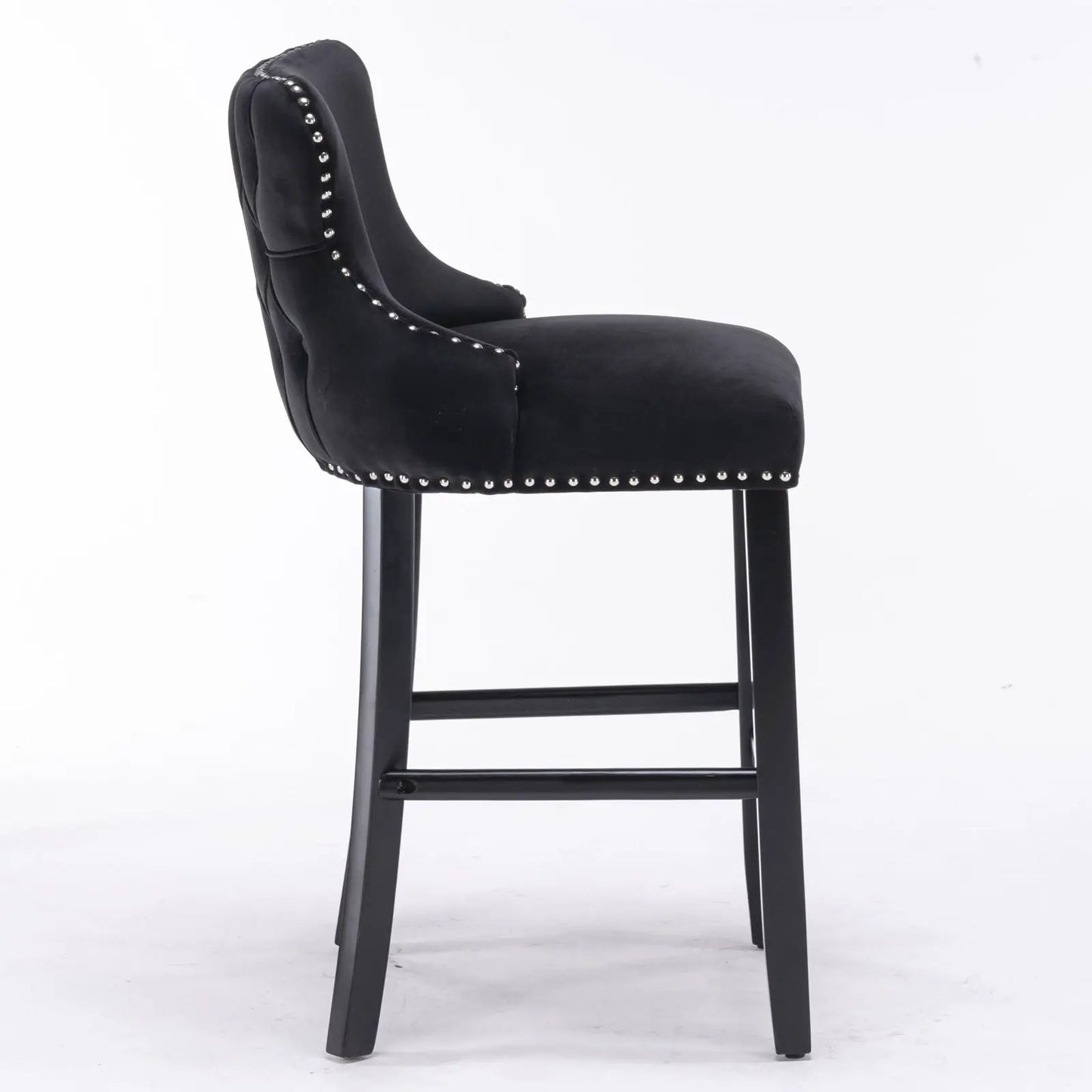 Contemporary Wing-Back Barstools with Tufting