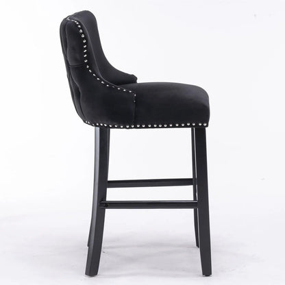 Contemporary Wing-Back Barstools with Tufting
