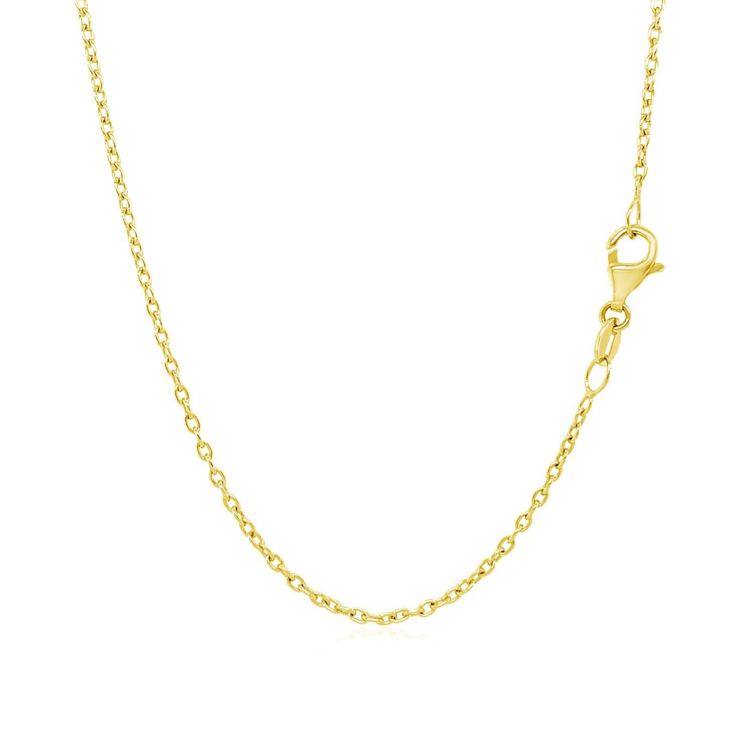 14k yellow gold round cable link chain necklace 1.5mm by Bids.com with lobster clasp on Tampa Home & Garden Store