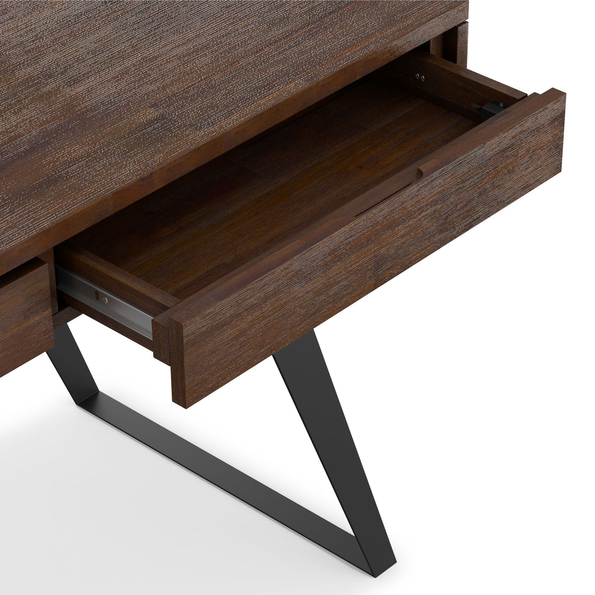 Handcrafted acacia desk and drawer storage in dark wood finish by HouseOfZazla on Tampa Home & Garden Store