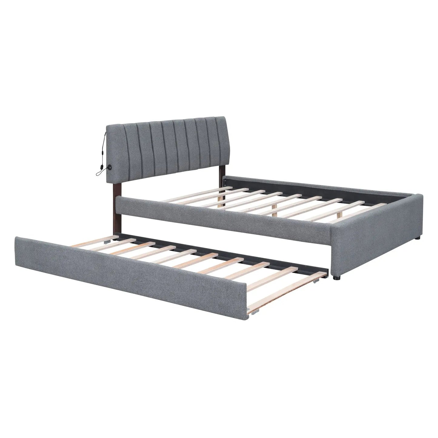 Upholstered Platform Bed With Trundle System