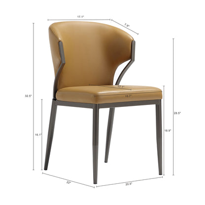 Kirsten dining chair set of 2, tan leatherette upholstery with metal legs HouseOfZazla on Tampa Home & Garden Store